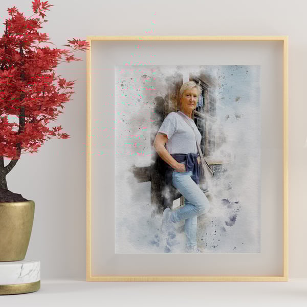 Watercolour Style Portrait From Photo, Custom Portrait, Unique Gift 
