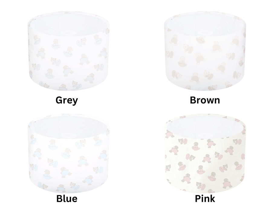 Handmade Childrens Nursery Teddy Bear Design Drum  Lampshade 