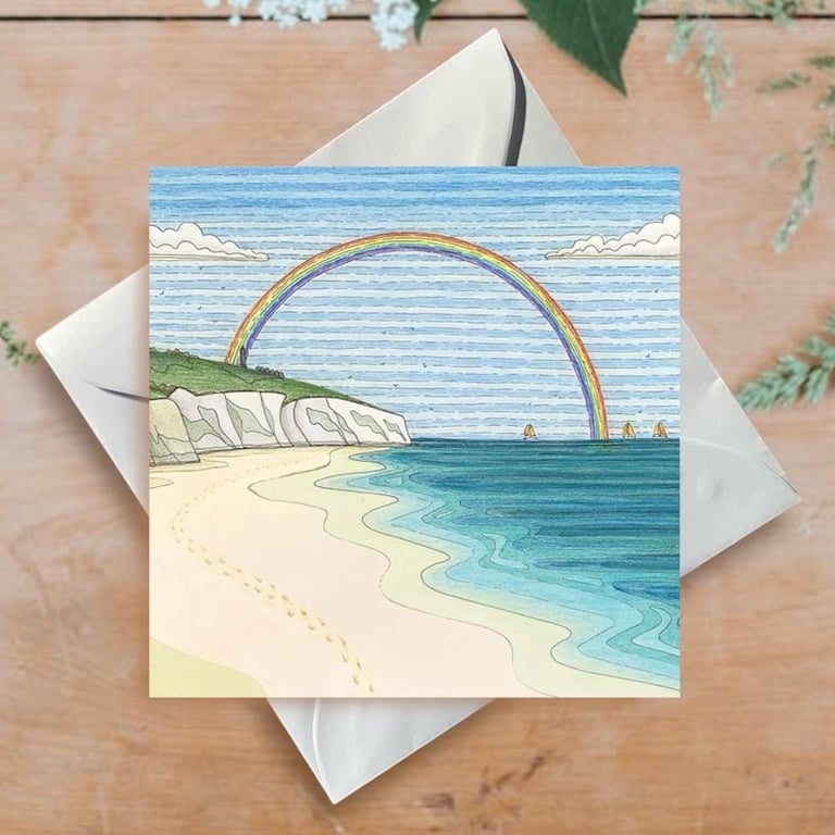 Isle of Wight Card, Footprints at Yaverland Beach