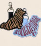 Pomeranian Keyring - Dog Silhouette Word Art Accessory
