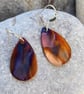 Flame painted copper teardrop earrings - Image 5