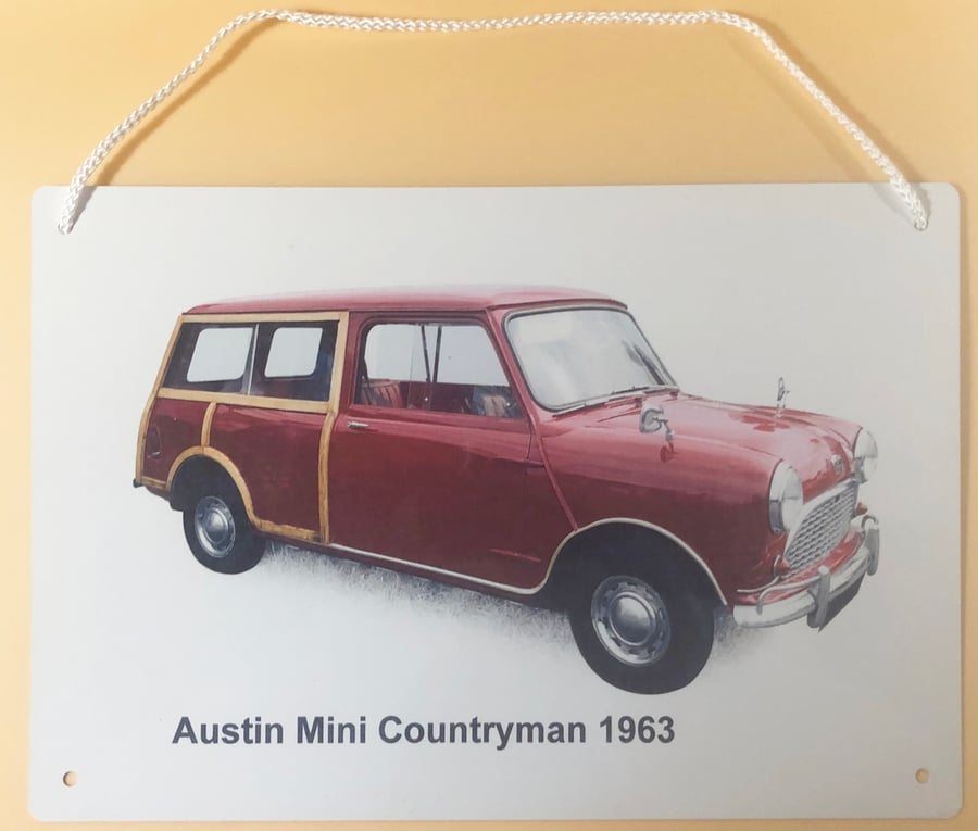 Mini Austin Countryman 1963 - Aluminium Plaque - A5 or 203x304mm