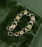 Gold Tone Rose Flower Bracelet - Solid Brass - 8”