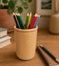 Handturned Idigbo Pencil Pot.  Handmade desk organiser