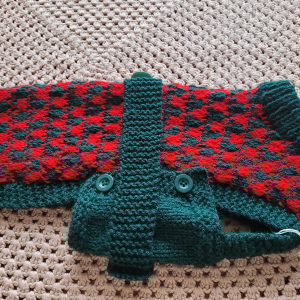 Hand knitted dog coat 