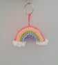 Rainbow Crochet Keyring 