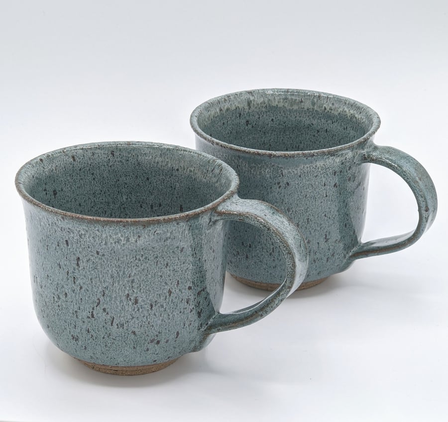 Wheel Thrown Teal Ceramic Mug