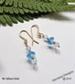 9k Solid Gold  Blue Topaz Earrings  - Image 5