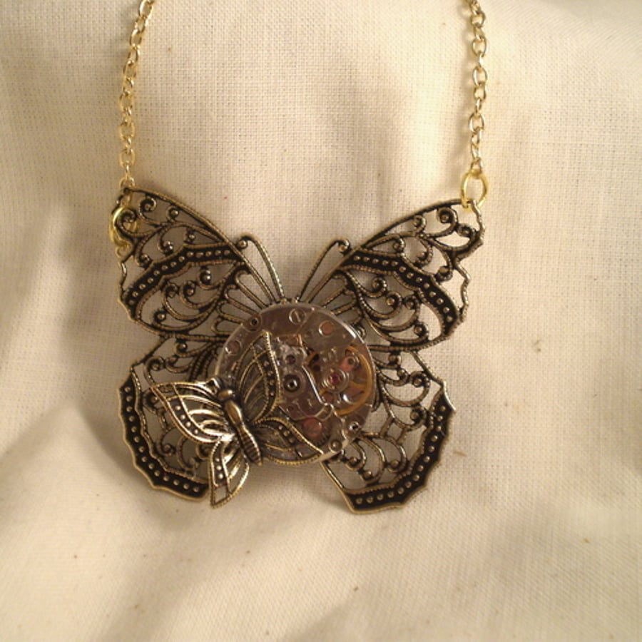 Steampunk Timeless Butterfly Necklace