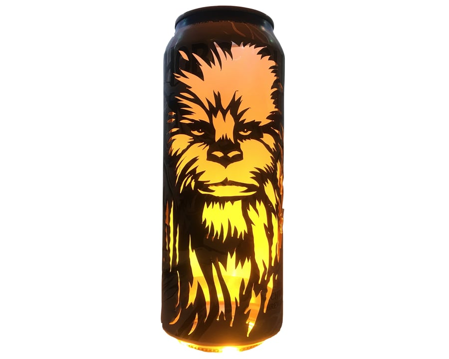 Chewbacca Beer Can Lantern! Star Wars Portrait Pop Art Lamp - Unique Gift!