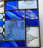 Perfectly Imperfect Stained Glass  blue and white leaf panel  - Image 3