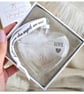 Wife Memorial Feather Bauble, In Memory of Wife, Heart Glass Christmas Ornament - Image 1