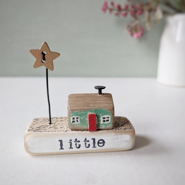 Little Wooden Handmade House and Base in a Bag - little 