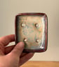 Handmade ceramic soap dish, self draining rectangular soap dish, small soap dish
