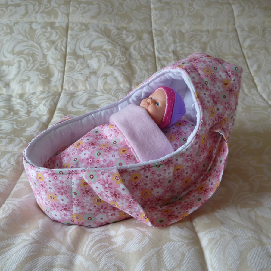 Small Doll's Carrycot with free doll