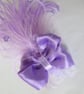 Lilac Regency Soft Floaty Feather & Crystal Bow Fascinator Comb Headpiece - Image 3