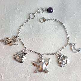 Ghastly Ghost Halloween Charm Bracelet