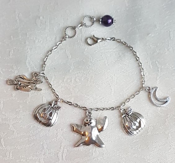 Ghastly Ghost Halloween Charm Bracelet