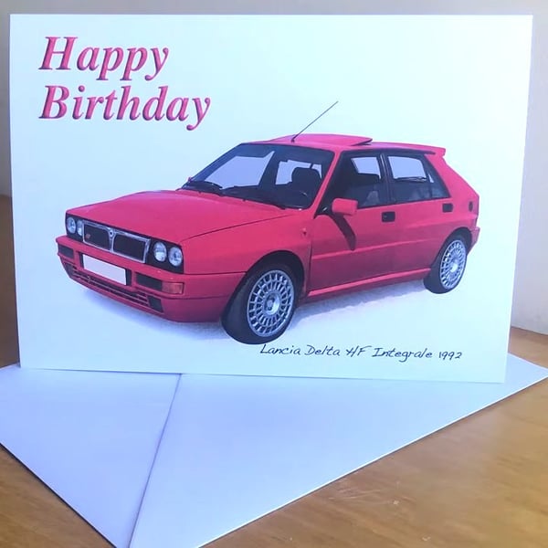 Lancia Delta HF Integrale 1992 - Birthday, Anniversary, Retirement or Plain Card
