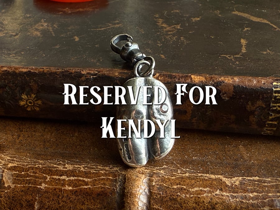 RESERVED Double Sided Sterling Silver Sapphire Doll Bottom Clip On Pendant Charm