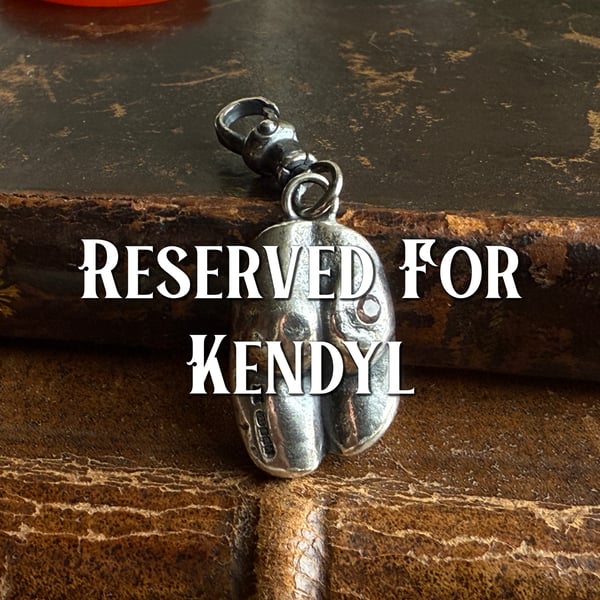 RESERVED Double Sided Sterling Silver Sapphire Doll Bottom Clip On Pendant Charm