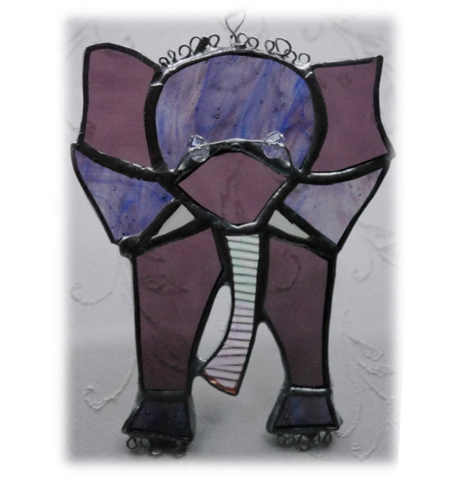 Elephant Suncatcher Handmade Stained Glass Animal