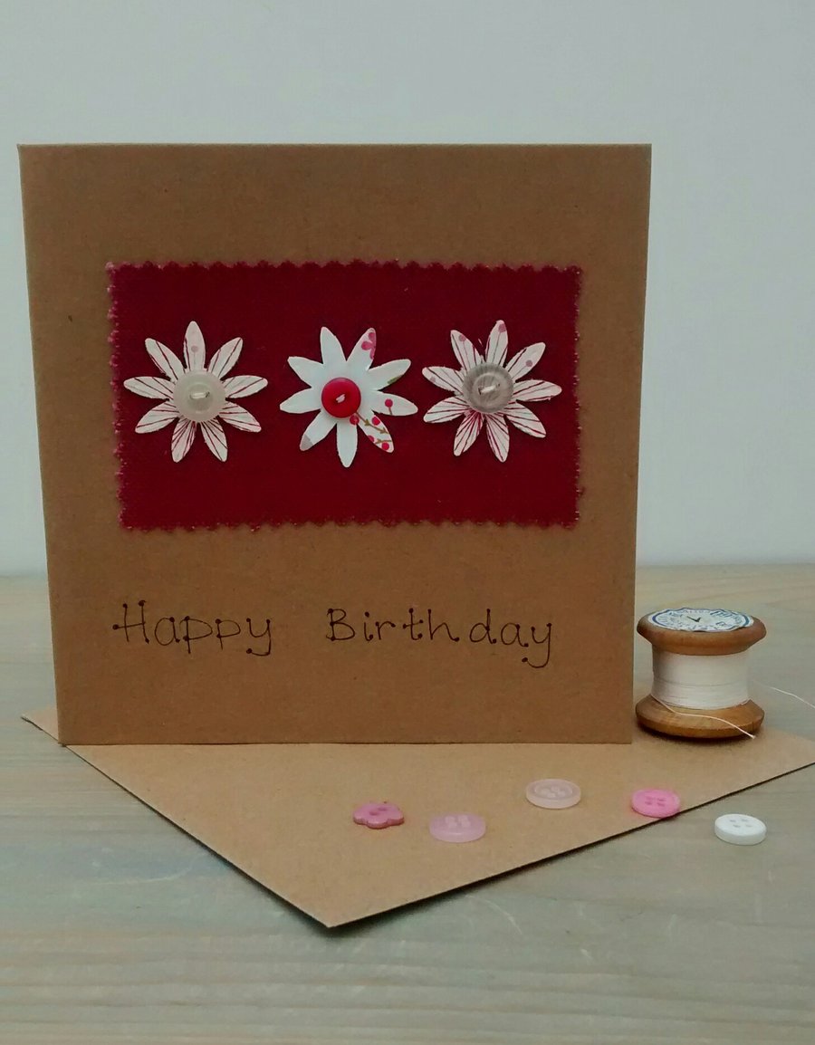 Birthday Card, Flowers, Floral Card for Her