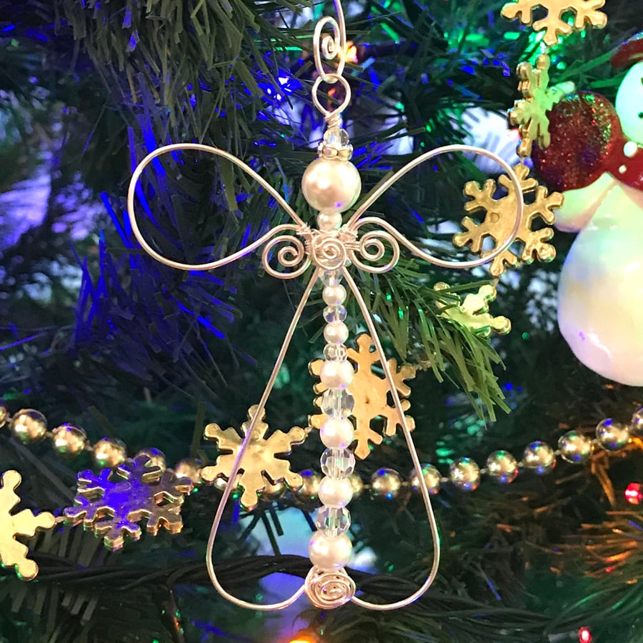 Silver Angel, Christmas Angel, Christmas Decoration
