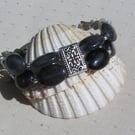 Grey Tourmaline & Labradorite Gemstone Beaded Bracelet "Grayce"