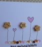 Birthday Card - Flowers and Hearts - Pink and Fawn - Image 2