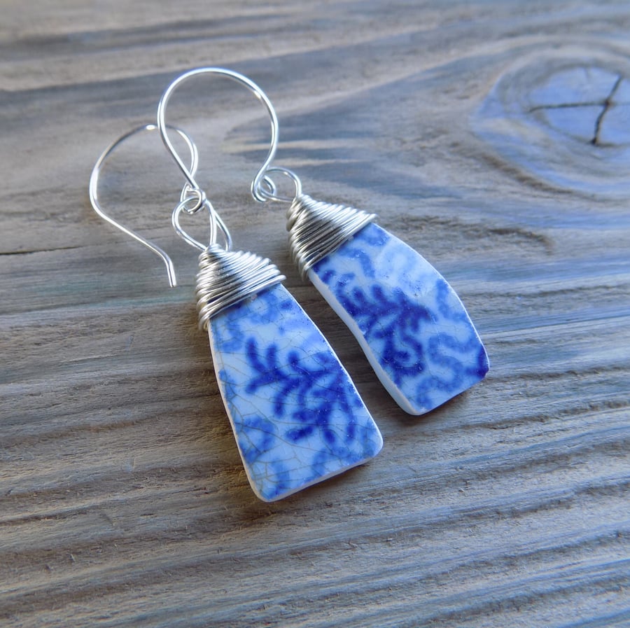Thames, old victorian pottery earrings