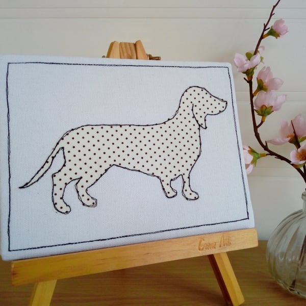 Dachshund Textile Art