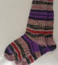 Hand-cranked Knitted Ribbed Wool Socks Size 4 to 5 - Image 2