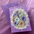 Purple floral birthday card