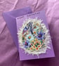 Purple floral birthday card