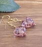 Handmade Pink Lampwork Heart Earrings - Image 4