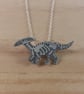 Sterling Silver Parasaurolophus Fossil Necklace (SKU201025)