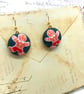 Gingerbread fabric button earrings festive jewellery - Image 4