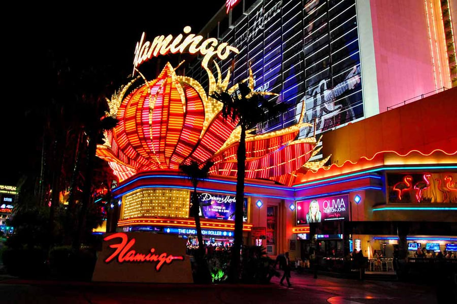 Flamingo Las Vegas Hotel Neon Lights America Photograph Print
