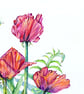 Red Poppy Original Flower Watercolour Painting Contemporary Botanical Art - Image 6