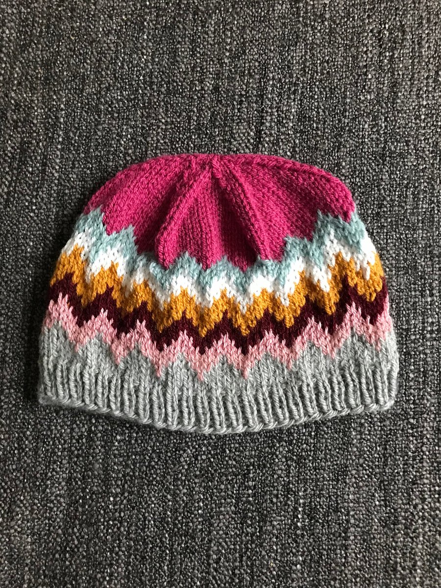 Nordic beanie hat, handknitted, child