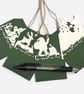 Handmade Christmas Gift Tags, Slide In Message Tags, Green Set of 4 - Image 2