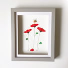 Sea Glass Poppies, Floral Wall Decor, Gifts for Her