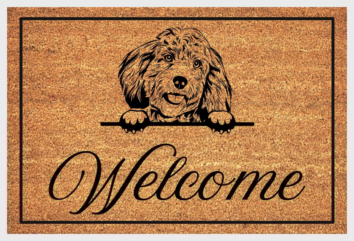 Cockapoo Door Mat - Personalised Cockapoo Welcome Mat - 3 Sizes