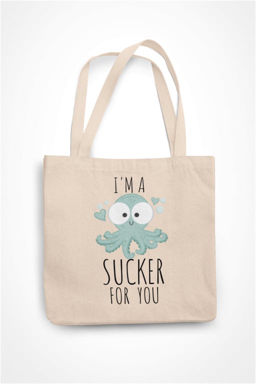 Im a sucker for you Tote Bag shopping bag- valentines anniversary gift present -