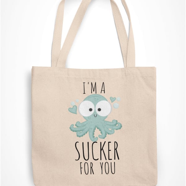 Im a sucker for you Tote Bag shopping bag- valentines anniversary gift present -