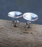 Large Sterling Silver Stud Earrings 14mm diameter
