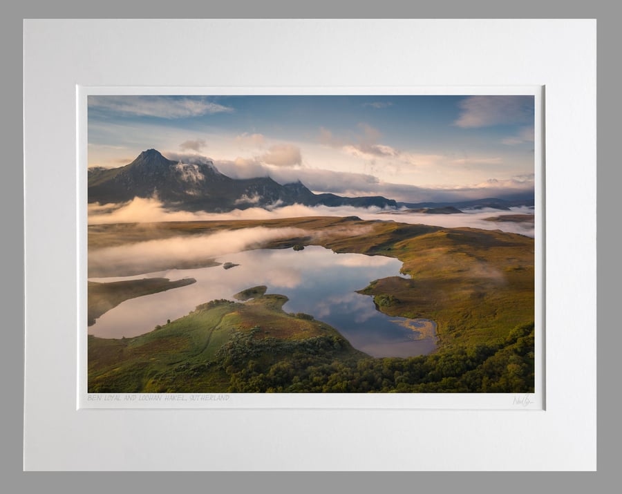 Ben Loyal & Lochan Hakel, Sutherland, Scotland - A3 (50x40cm) Unframed Print