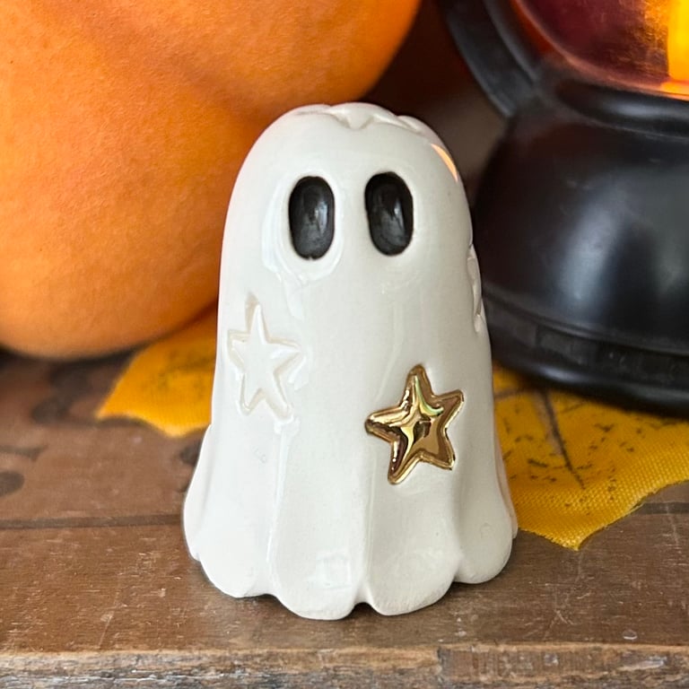 Small Ceramic gold star ghost golden ghoulie
