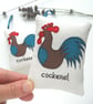 freehand embroidered cockerel lavender bag sachet hanging decoration 